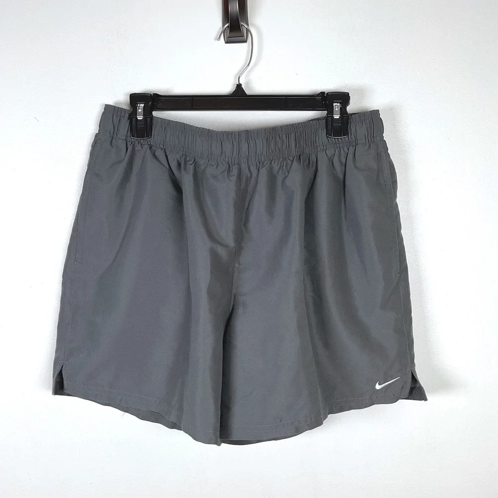 Nike Men's Gray Athletic Shorts/Swim Lined Elastic Waist Drawstring Size XL